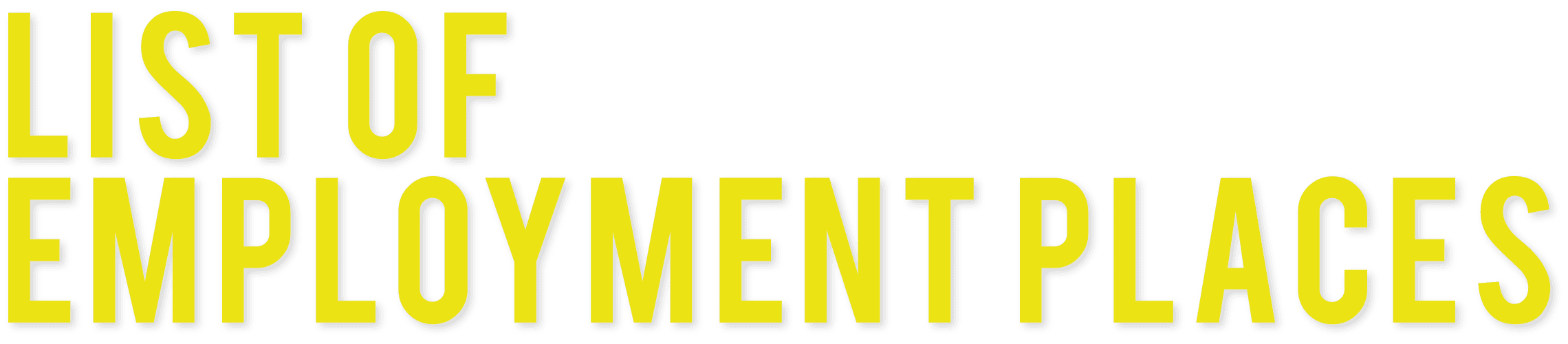List of employment places
